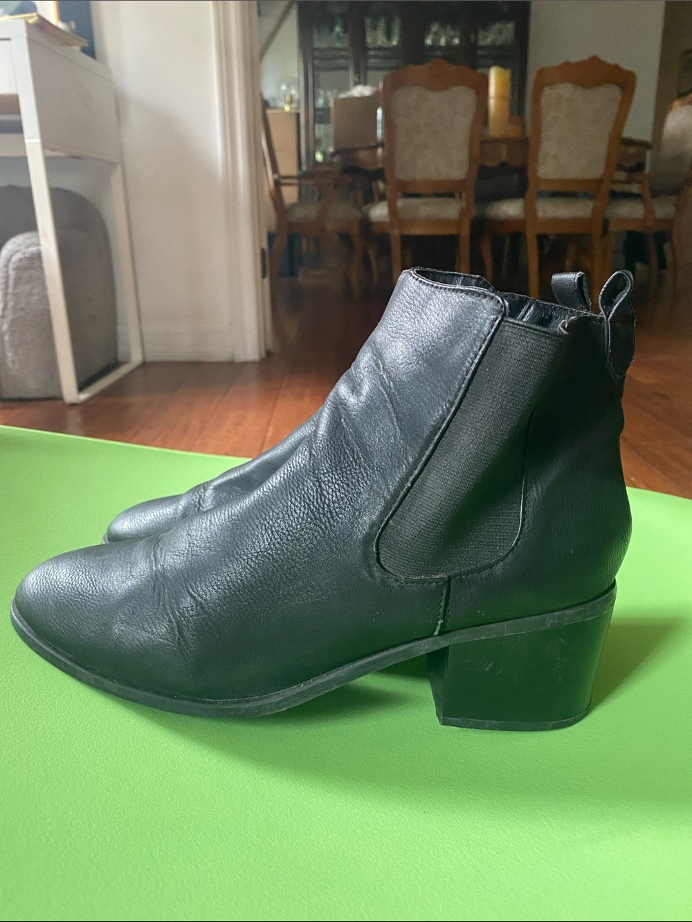 GAP Black Chelsea Ankle Boots with Block Heel